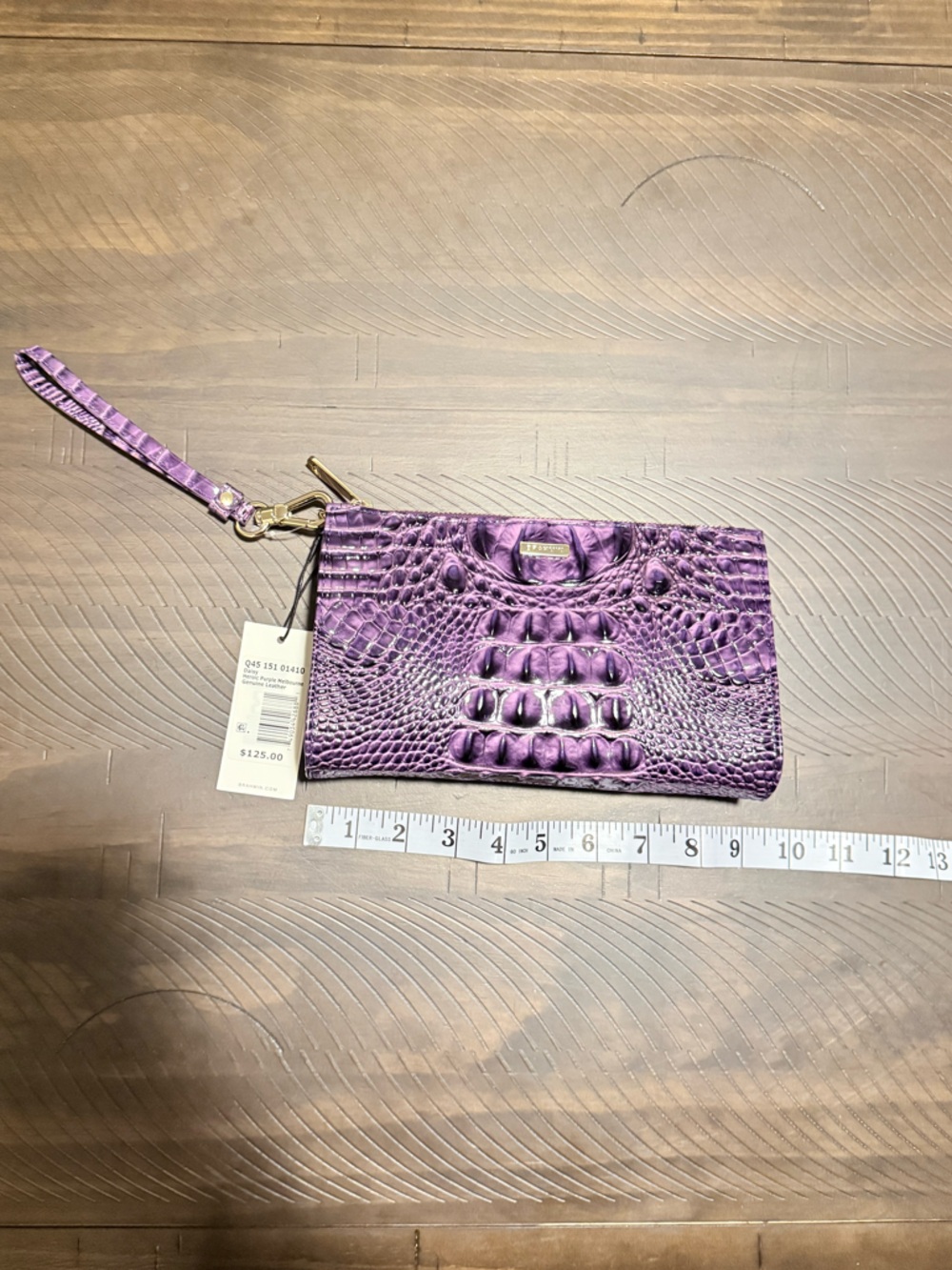 NWT - Brahmin Daisy Wristlet in Heroic Purple w/dustbag & registration card - Picture 7 of 12